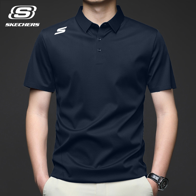 斯凯奇polo衫男士短袖翻领冰丝凉感透气t恤夏季正品轻薄运动体恤