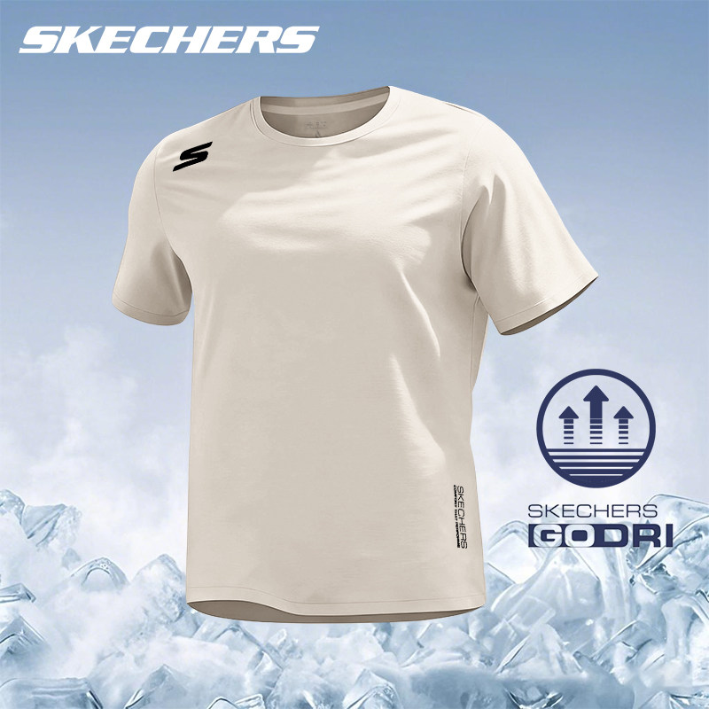 斯凯奇速干衣男士短袖t恤2026新款品牌正品透气羽毛球服健身上衣