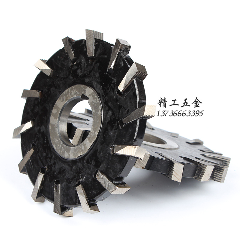 高速钢镶齿三面刃铣刀插齿错齿铣刀盘白钢175-200-225-250*16