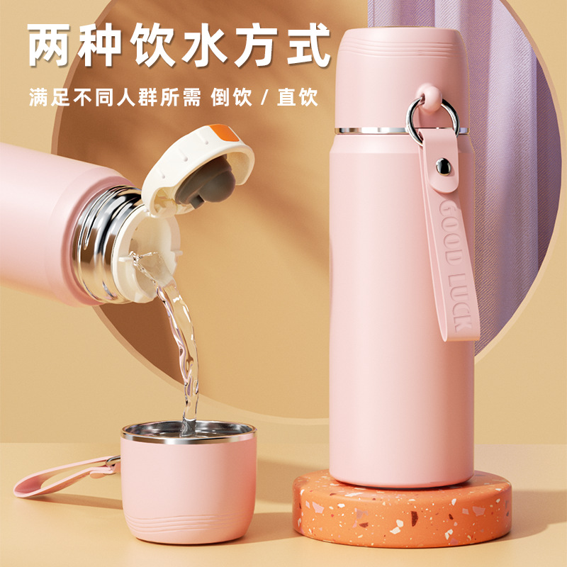 欧洲站316食品级不锈钢保温杯男女子弹头水壶便携手提广告礼品定