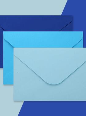 包邮40祇西式三角蓝色海洋系175X125mm婚礼封口贴红包墙贺卡信封