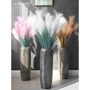 大花瓶摆件客厅插花陶瓷覆古落地创意景德镇民宿样板间简约芦苇花