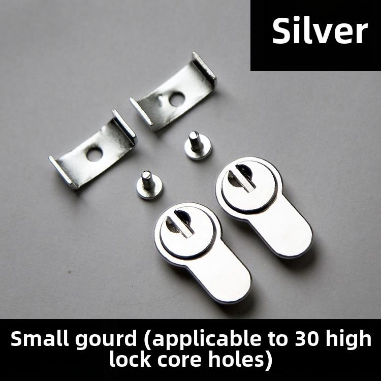 室内门锁假锁双门会议厅箱门锁假锁片锁套金属材质银色