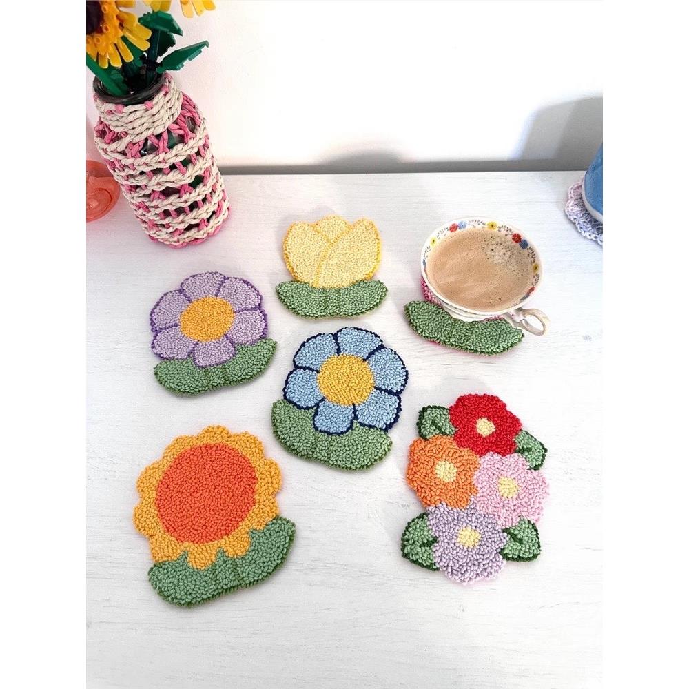 春日花花戳戳绣手工diy材料包杯垫挂件礼物文创戳戳乐解压刺绣