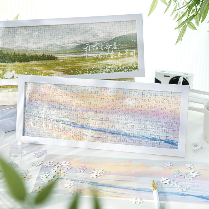 山海如诗拼图礼盒自然风景励志益智趣味解压玩具桌面装饰相框摆件,家居饰品,积木/拼图画,淘宝优惠券,粉丝福利购,淘宝优惠卷