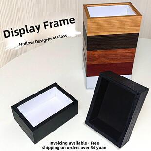 昆虫蝴蝶标本真玻璃相框镜子动物和植物手工DIY材料长方形桌中空5