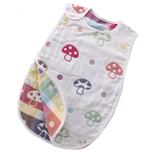婴儿睡袋春夏季 包邮 蘑菇纱布纯棉儿童分腿防踢被宝宝空调被 薄款
