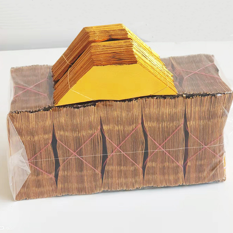 热销元宝半成品佛具金纸锡箔手工金纸铝箔免折叠加厚元宝