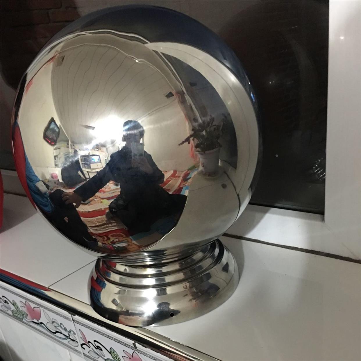 不锈钢圆球空心球带座304大门围墙柱子装饰球楼梯扶手精品球托座