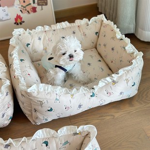 通用狗窝可i拆洗狗床宠物窝猫窝狗床狗窝棉质卡通宠物用品 四季