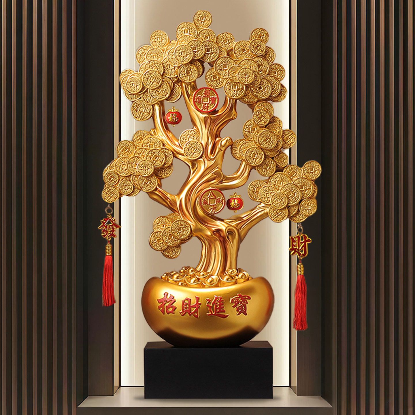 入户玄关发财树摆件客厅轻奢高档落地摇钱树乔迁开业礼物装饰品