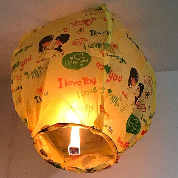 新品许愿灯阻燃加厚创意心形笑脸荷花灯河灯10个50个一包