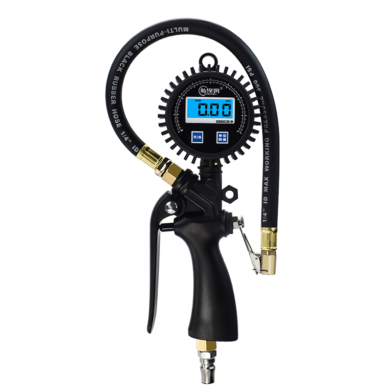 高精度汽车轮胎充气气压表数字加气胎压枪数显电子胎压表带打气表