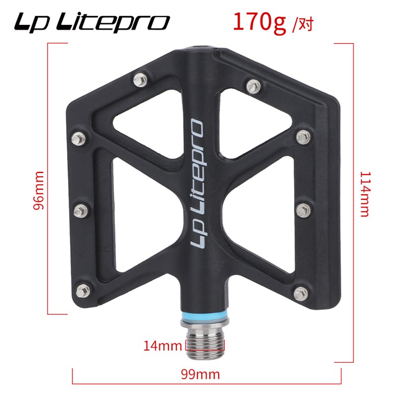 LP litepro折叠车超轻钛轴脚踏加大防滑脚踩板轻量化设计轴承脚蹬