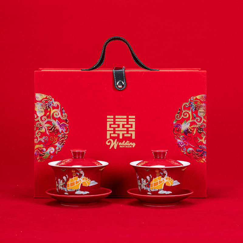 婚庆敬茶杯套装结婚敬茶盖碗陪嫁套装龙凤敬茶碗红色三才盖碗,节庆用品/礼品,喜碗/敬茶杯,淘宝优惠券,粉丝福利购,淘宝优惠卷