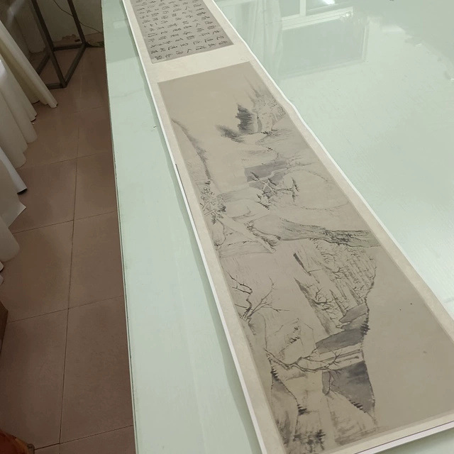 朱耷行书 桃花源记书法字画国画真迹高清微喷仿古画芯手卷装饰画