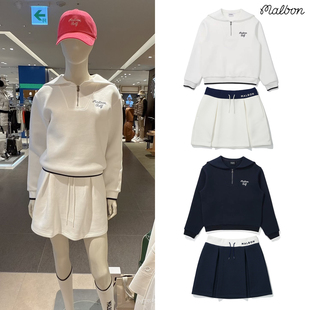 松紧腰短裙半拉链卫衣外套 套装 韩国MALBON高尔夫女装 运动休闲时尚