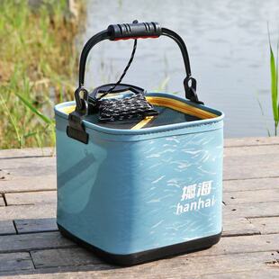 打水桶 钓鱼路亚野钓可折叠手提鱼护装鱼桶户外活鱼桶鱼箱