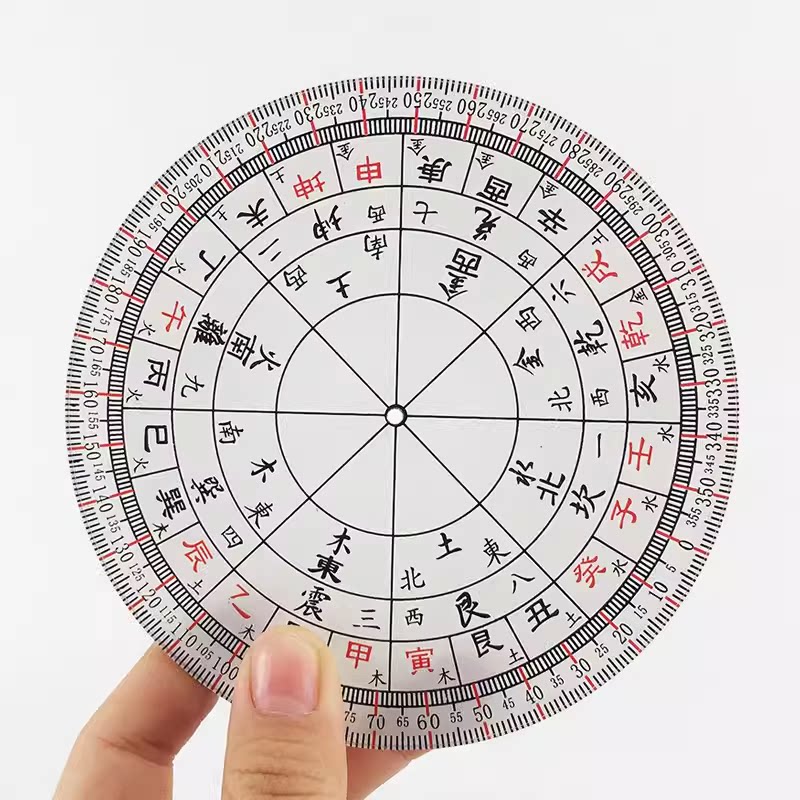 专业方位透明罗盘三元纳气户型八宅玄空飞星风水立极尺规庚测量立