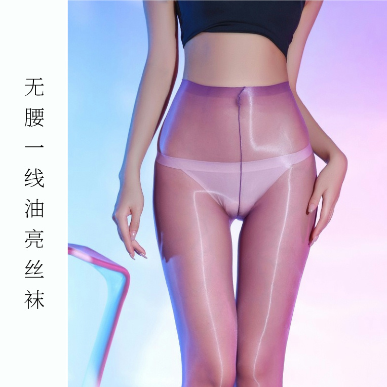 「凝光」极光无腰一线裆腰丝1D超薄果冻丝袜640针高密油亮连裤袜
