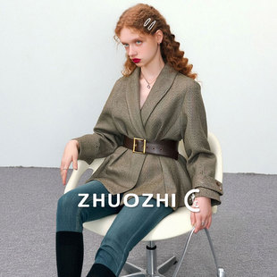 【卓芝】法式复古老钱风收腰短外套2026春季新款显瘦时髦气质上衣