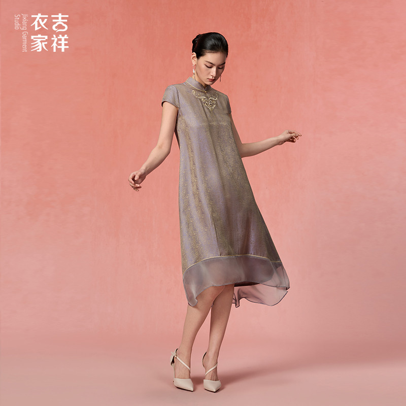 吉祥衣家新中式女装朝夕连衣裙