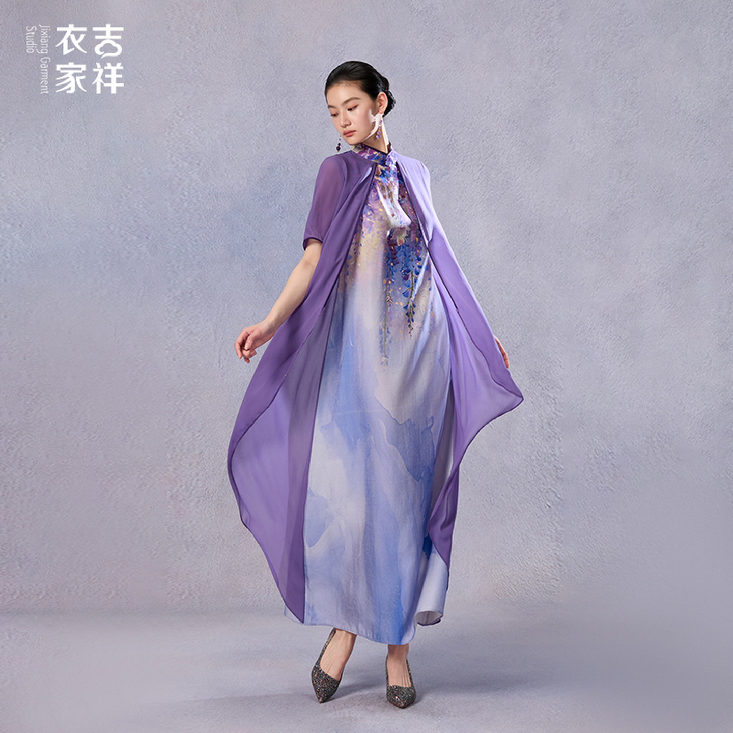 吉祥衣家新中式蔓舞云裳连衣裙图片
