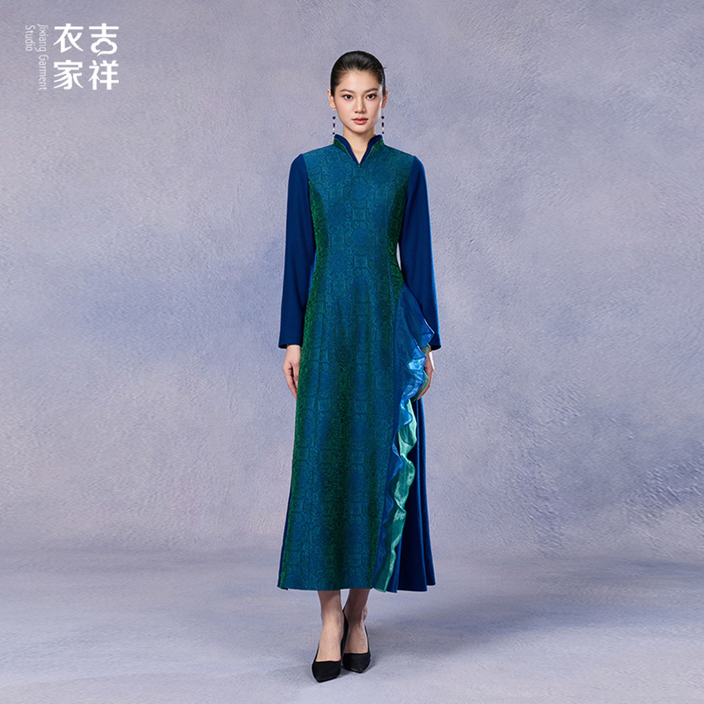吉祥衣家新中式国风2026新款气质琉璃幻境连衣裙【964237853】冬