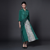 国风新款 桑蚕丝高定女装 长裙气质长袖 吉祥衣家新中式 连衣裙春秋款