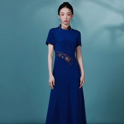 吉祥衣家新中式锦绣水云连衣裙
