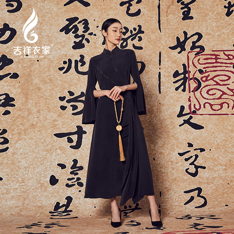 吉祥衣家新中式国风复古连衣裙