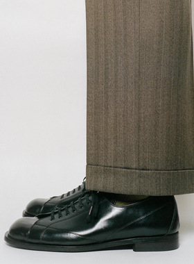 Oldmoney美式复古真皮工装百搭休闲增高厚底鞋西装鞋保龄球鞋