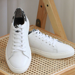 2024老钱春夏男鞋真皮头层牛皮百搭简约男运动鞋休闲鞋小白鞋