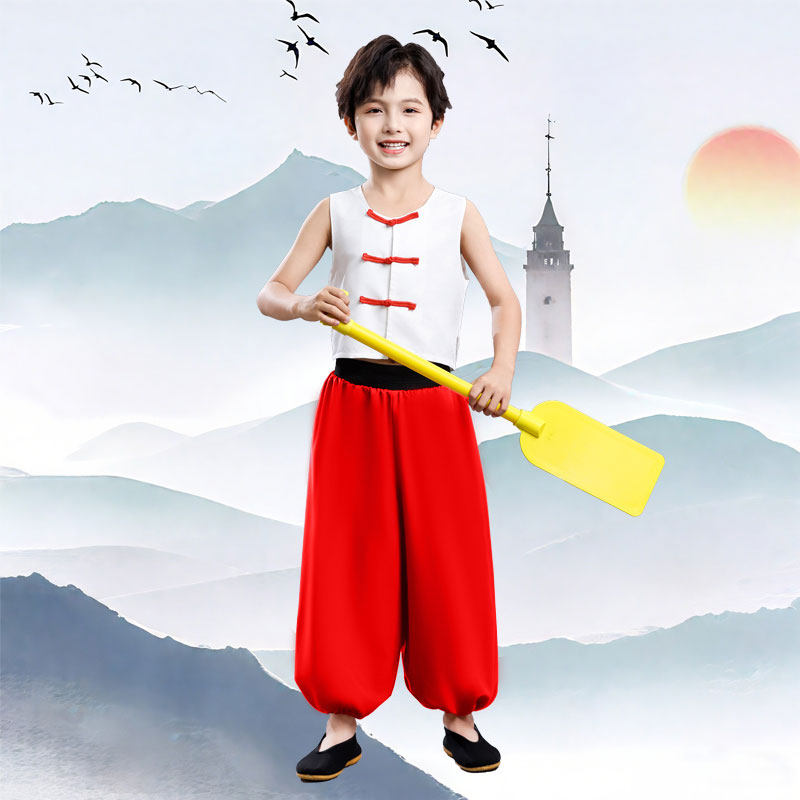 儿童众人划桨开大船舞蹈服新款船夫演出服装六一幼儿园开场舞服装