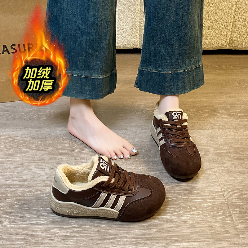 赵露思同款加绒加厚德训鞋女