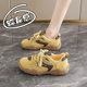 休闲运动阿甘鞋 美拉德复古黄色德训鞋 新款 显脚小34码 女款 2025秋季