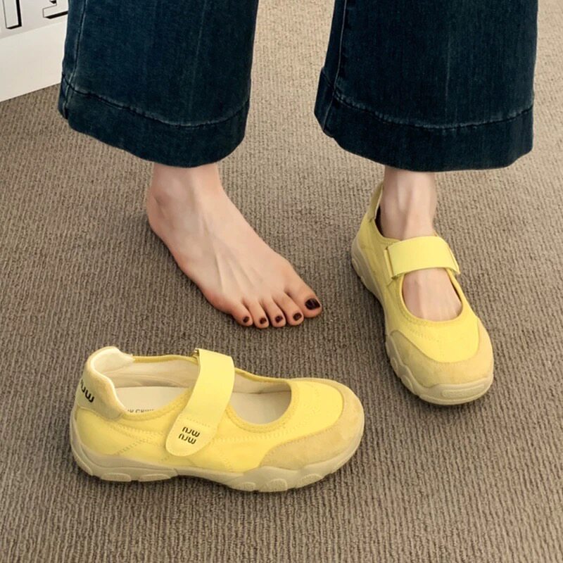 法式玛丽珍魔术贴女鞋2026新款夏季配裙子厚底绝美不累脚透气单鞋