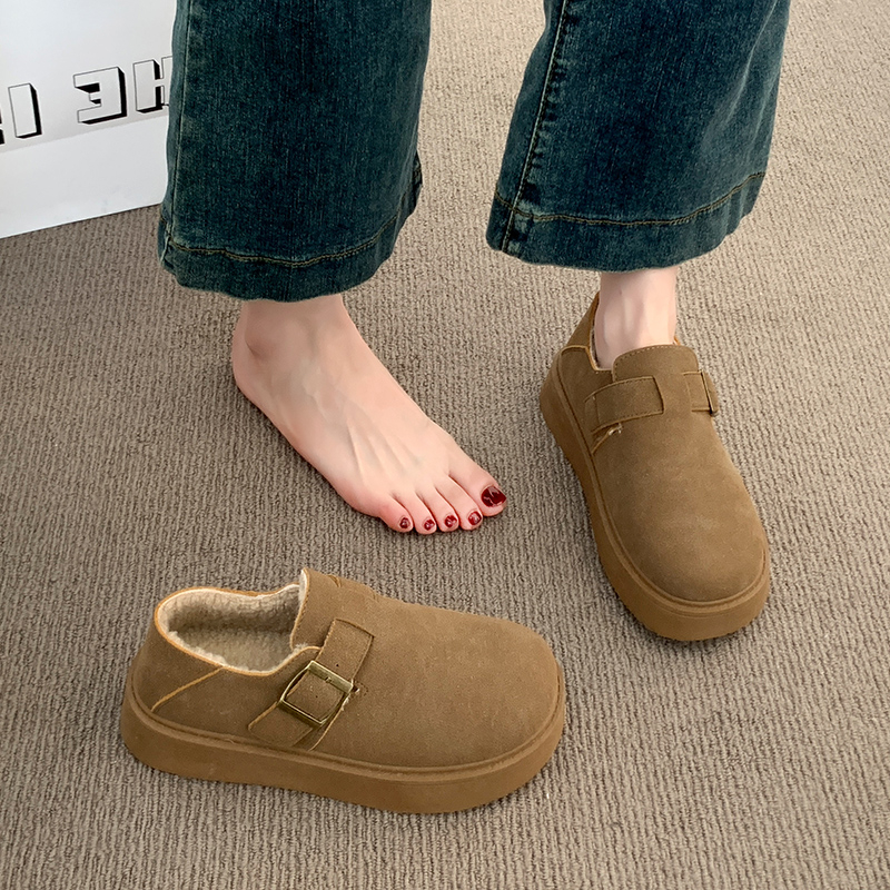 赵露思同款厚底加绒勃肯鞋女