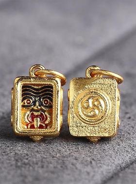 S925纯银扎基拉姆女财神金包银文玩侧挂吊坠隔珠手串配饰diy配件