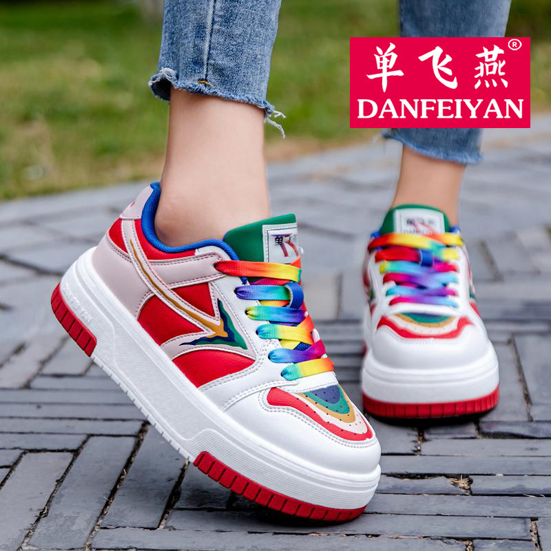 单飞燕2026低帮春夏季运动鞋爆米花底轻便耐磨大白毽球鞋