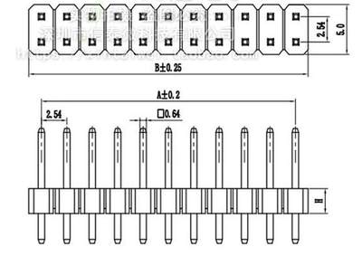 2.54MM 双排针 2*40PIN 长度11.2MM 2X3P 4P 5P 6P 40P双排直针