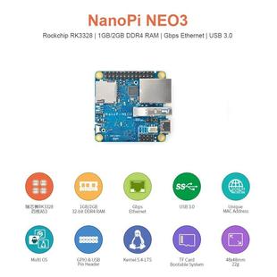 [NanoPi NEO3开发板]瑞芯微RK3328千兆网口1/2G DDR4内存USB3.0