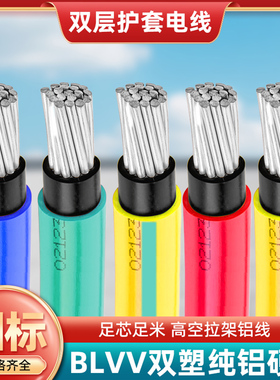 国标BLVV纯铝单芯双皮电线10平方家庭入户主线220V专用家装无氧铝