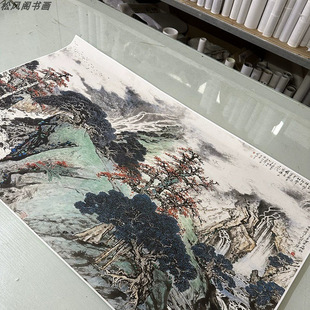 关山月国画九十年代第一春复古书画字画真迹微喷仿古装裱卷轴装饰