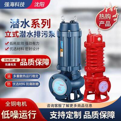 无堵塞WQ污水污物潜水泵车工厂三相地下室大流量离心泵排污泵