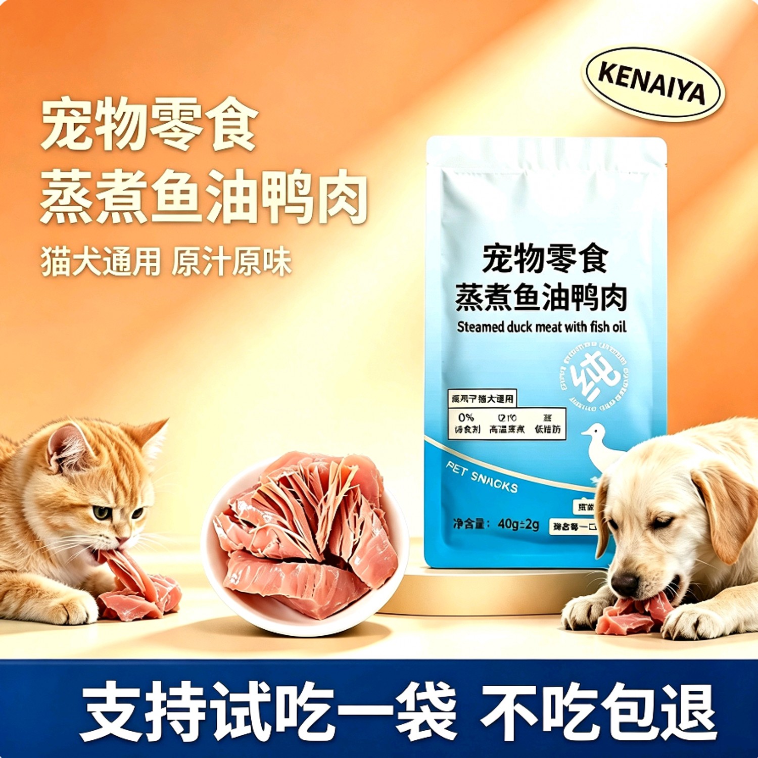 KENAIYA蒸煮鸭胸肉犬猫零食湿粮图片