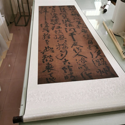 徐渭书法条幅行草书七律诗复古字