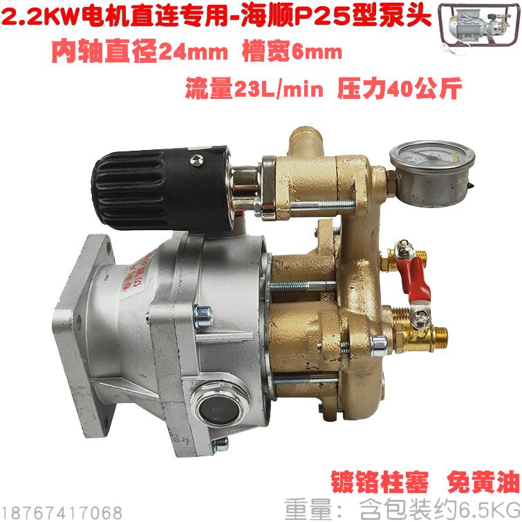 2.2KW电机连体直连泵头轴径24mm海顺P25型农用高压喷雾打药机园林