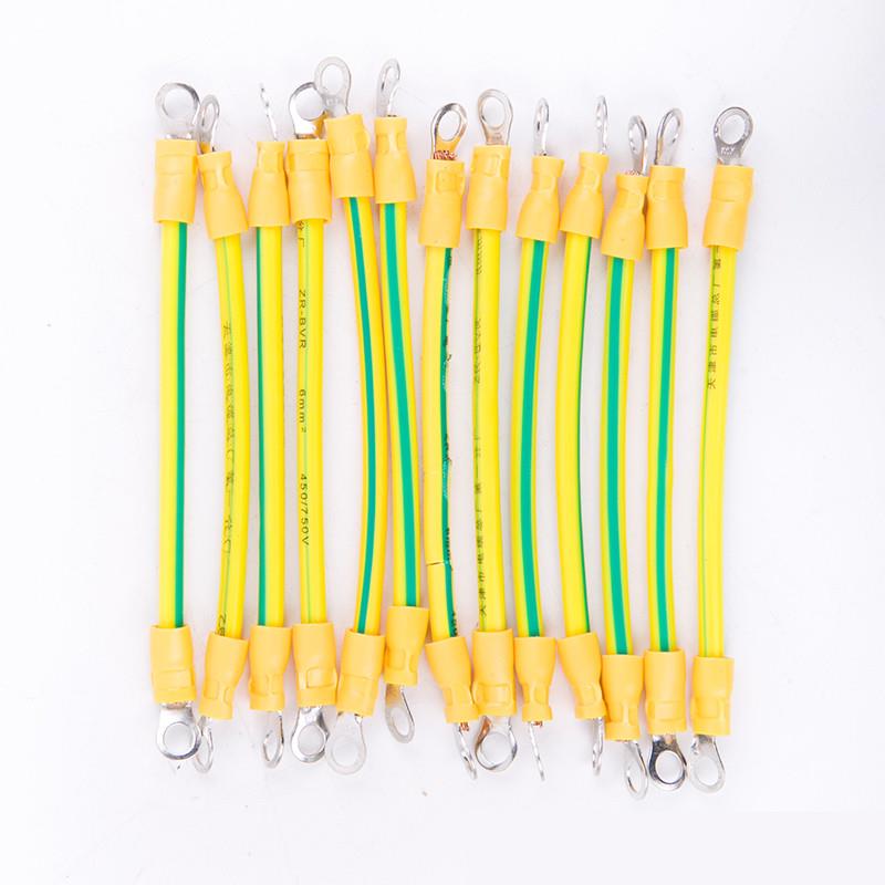 光伏板接地线4平方 黄绿双色接地线桥架跨接线镀锌管接地卡接地线