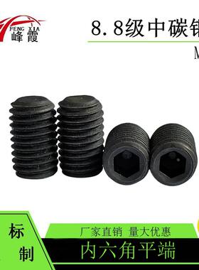 DIN913德标8.8级M16X16-100长平端紧定螺丝内六角机米无头螺丝钉